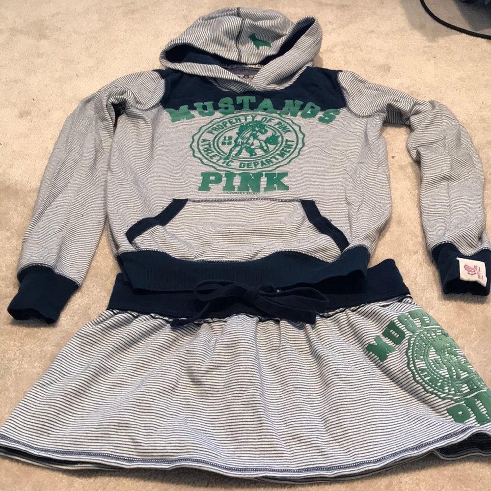 VS Pink sweatshirt and skirt